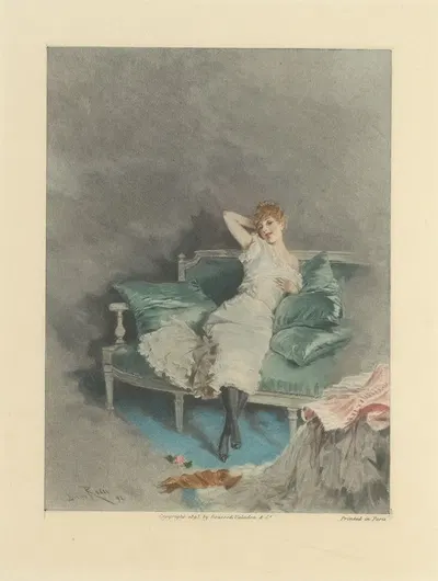 Portrait of a lady by Lucius Rossi, 1891 — digital art print download