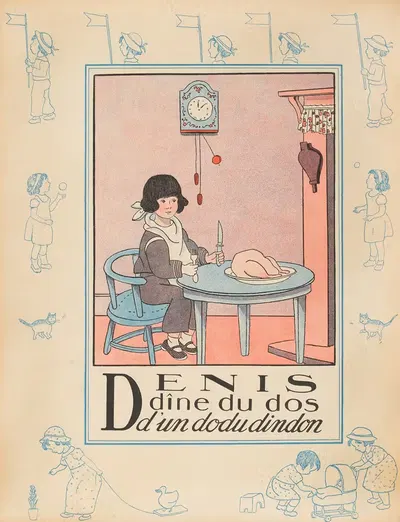 Алфавит в картинках, пл. 05 by Мари-Мадлен Франк-Нохен, 1933 — digital art print download