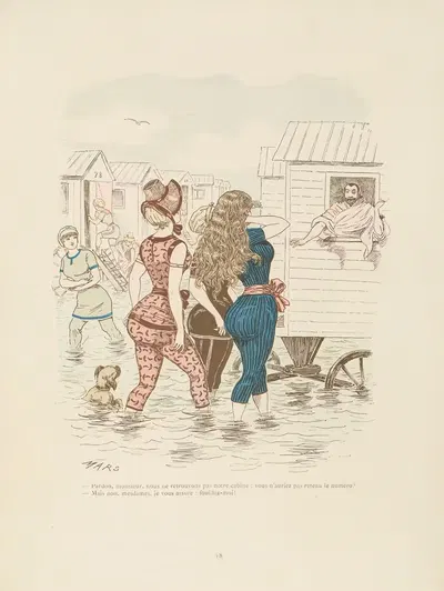 На морских купаниях в Остенде Pl.19 by Марс (Морис Бонвуа), 1885 — digital art print download