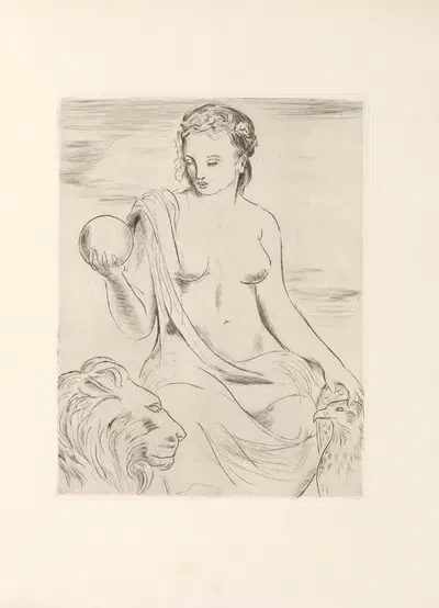 Кентавр, за которым следует Баханта, Пл.03 by Морис де Герин, 1945 — digital art print download