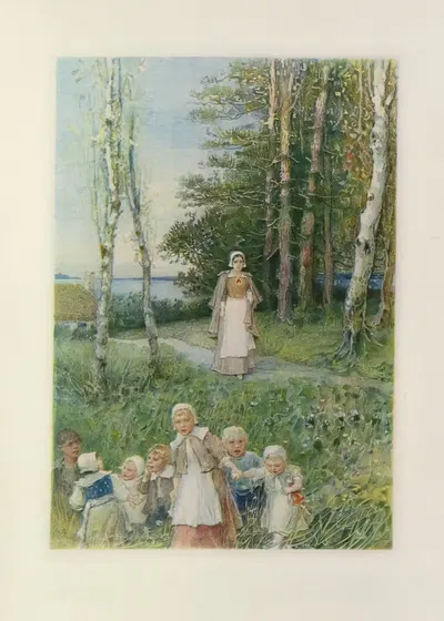 Хестер и дети by Джордж Генри Ботон, 1908 — digital art print download