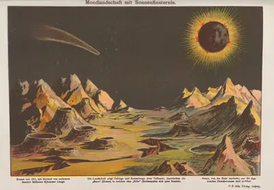 Лунный пейзаж с солнечным затмением by Оскар Хоффман, 1914 — digital art print download