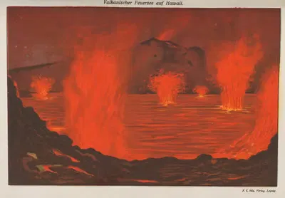 Вулканическое озеро на Гавайях by Оскар Хоффман, 1914 — digital art print download