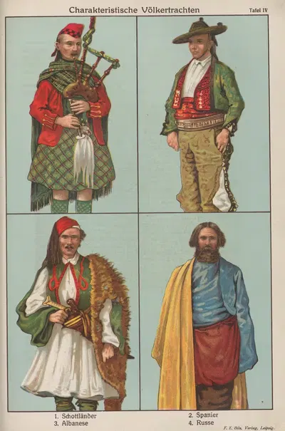 Характерные народные костюмы by Оскар Хоффман, 1914 — digital art print download