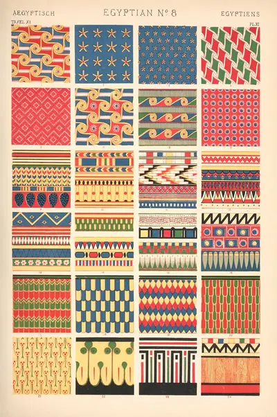 Egyptian No. 8 by Owen Jones, 1910 — digital art print download