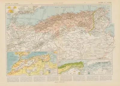 Algérie et Tunisie by Paul Vidal de La Blache, 1913 — digital art print download