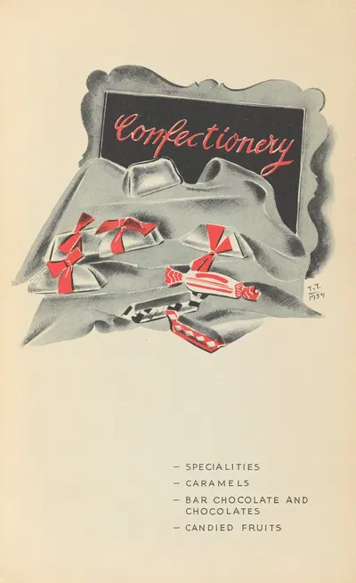 Confectionery by T. Tommasini, 1939 — digital art print download