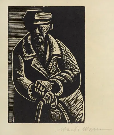Старый пожилой человек by Вацлав Вансович, 1934 — digital art print download