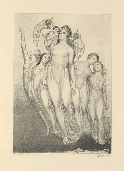 William Blake; etchings from his works Pl.1 by William Bell Scott, 1878 — digital art print download