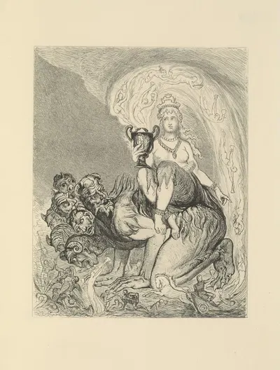 William Blake; etchings from his works Pl.6 by William Bell Scott, 1878 — digital art print download