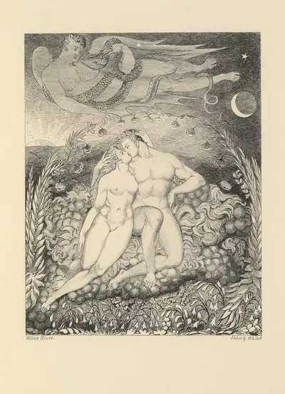 William Blake; etchings from his works Pl.8 by William Bell Scott, 1878 — digital art print download