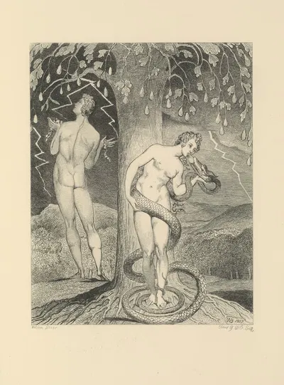 William Blake; etchings from his works Pl.9 by William Bell Scott, 1878 — digital art print download