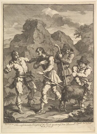 Дон Кихот и Рыцарь Скалы by Уильям Хогарт, 1756 — digital art print download