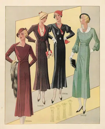 Przegląd Mody R.11, nr 02 Pl.4 by Maria Grydzewska (Editor), 1933 — digital art print download