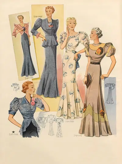 Przegląd Mody R.15, nr 03 Pl.8 by Maria Grydzewska (Editor), 1937 — digital art print download
