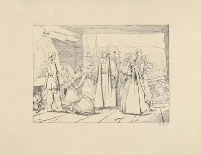 Подношение колоколов для отливки в пушку by Адальберт Джон Вольк, 1861–1863 — digital art print download