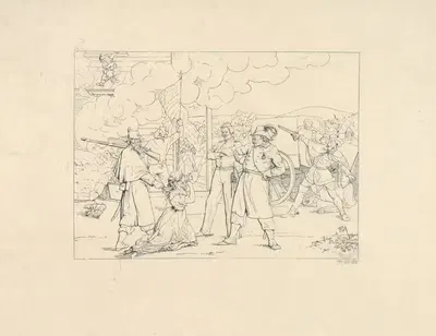 Храбрые люди 'Dat Fite Mit Siegel'. by Адальберт Джон Вольк, 1861–1863 — digital art print download