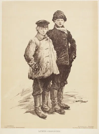 Litwin i Białorusin by Antoni Kamieński, 1912 — digital art print download