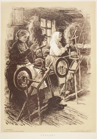 Прядильщицы by Антоний Каменьский, 1912 — digital art print download