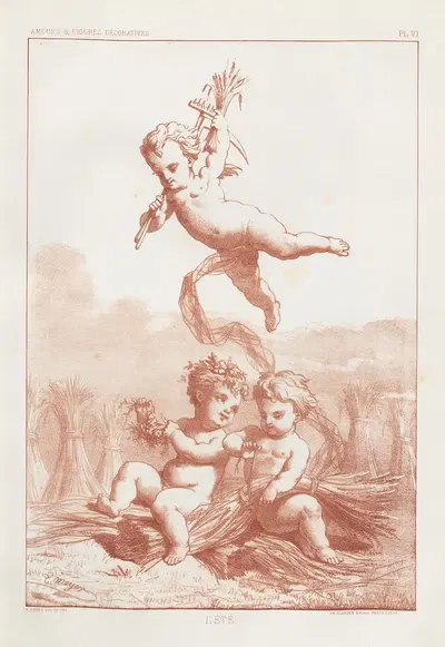 Amours et figures; décoratives arts industriels Pl.07 by E. Meyer, 1890 — digital art print download