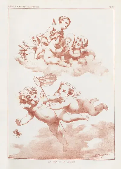 Amours et figures; décoratives arts industriels Pl.12 by E. Meyer, 1890 — digital art print download