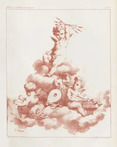 Amours et figures; décoratives arts industriels Pl.13 by E. Meyer, 1890 — digital art print download