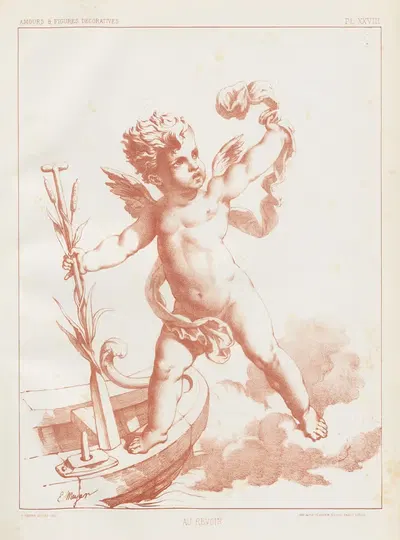 Amours et figures; décoratives arts industriels Pl.27 by E. Meyer, 1890 — digital art print download