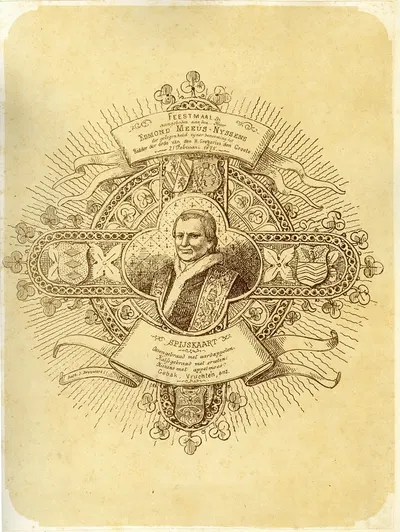 Меню для праздничного обеда для Эдмона Меюса by Эдвард Дюжарден, 1875 — digital art print download