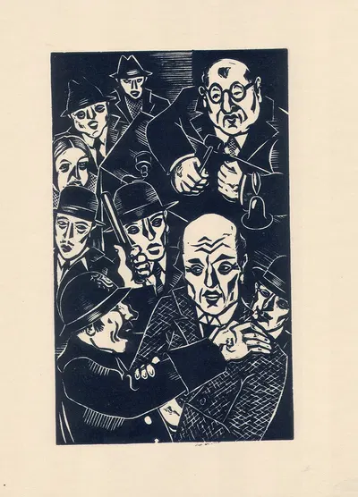 Бурман арестован агентом в зале ожидания. by Анри Ван Стратен, 1943 — digital art print download