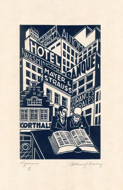 Boorman en Laarmans zoeken slachtoffers in het adresboek by Henri Van Straten, 1932 — digital art print download