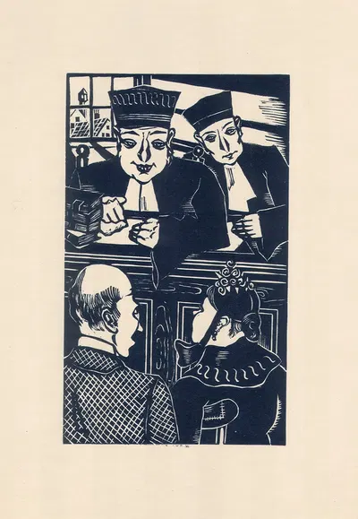 Boorman en moeder Lauwereyssen voor rechter Teugels. by Henri Van Straten, 1943 — digital art print download