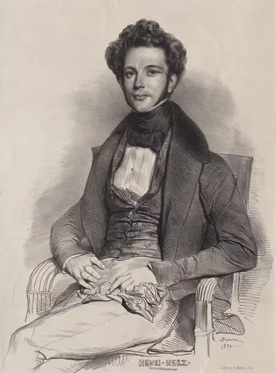 Henri Herz, Pianist by Achille Devéria, 1832 — digital art print download