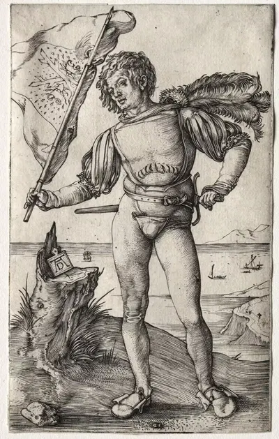 The Burgundian Standard Bearer by Albrecht Dürer, c. 1500 — digital art print download