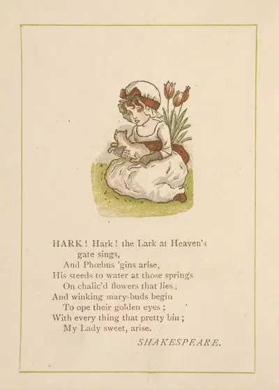Hark! Hark! the Lark at Heaven's gate sings…. by Kate Greenaway, 1889 — digital art print download