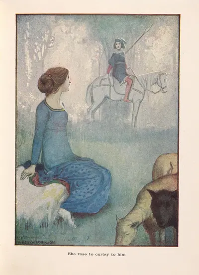 Гризельда; Она встала, чтобы сделать реверанс ему by Уильям Хит Робинсон, 1906 — digital art print download