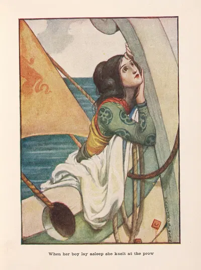 Констанция; Когда ее мальчик спал, она встала на нос by Уильям Хит Робинсон, 1906 — digital art print download