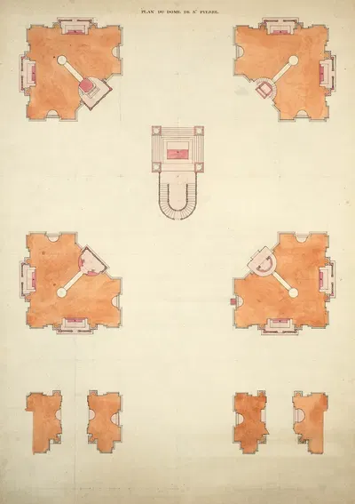 Plan des voutes de st Pierre by Antoine-Laurent-Thomas Vaudoyer — digital art print download