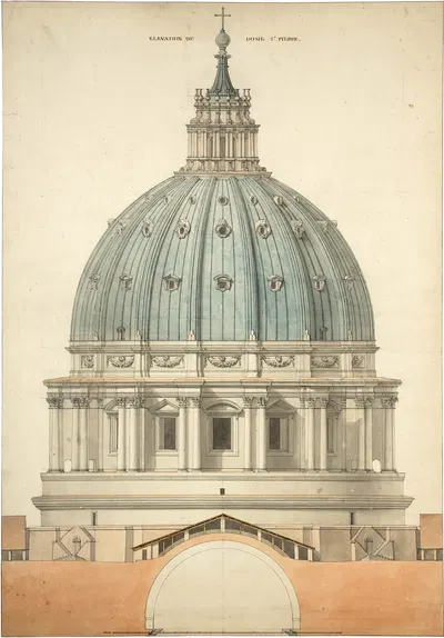 Elévation du dôme st Pierre by Antoine-Laurent-Thomas Vaudoyer — digital art print download