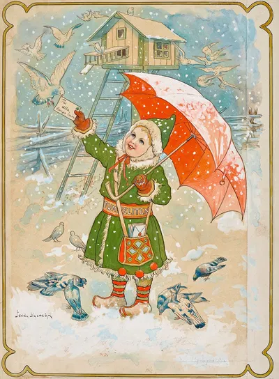 Туммелитен с письмом (Хоп-о'-Май-Там с письмом) by Дженни Нюстрём, 1904 — digital art print download