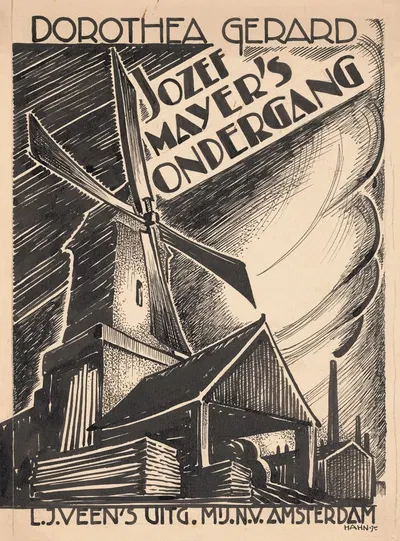 Bandontwerp voor Dorothea Gerard, Jozef Mayer's ondergang (Sawdust) by Albert Hahn, 1932 — digital art print download