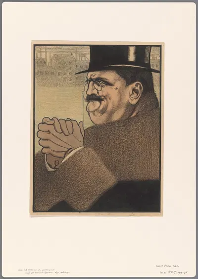 Ontwerp voor een politieke spotprent de kapitalist by Albert Hahn — digital art print download