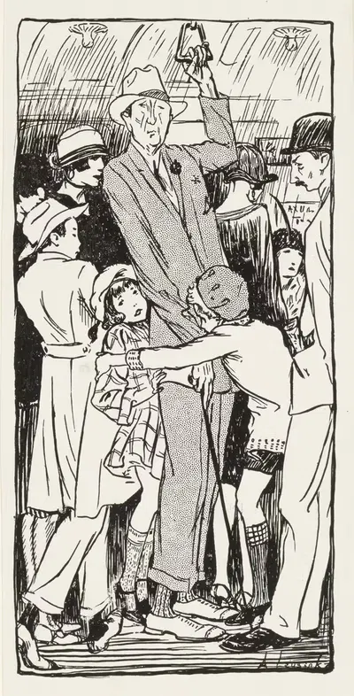 Мишетта и Тон-тон прижаты в метро by Энни Лейзинк, 1926 — digital art print download
