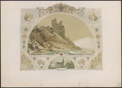 Burg Rheinstein by Caspar Scheuren, 1880-1883 — digital art print download