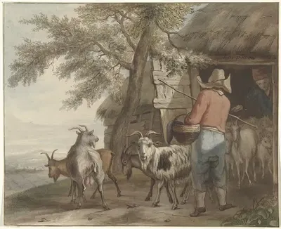 Пастух коз у сарая by Кристиаан Йоси, 1821 — digital art print download