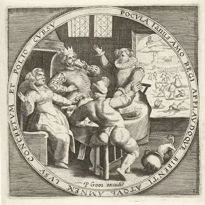 The month of January, Epiphany by Crispijn van de Passe the Elder, 1650-1675 — digital art print download