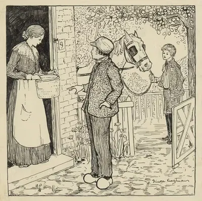 Мальчик сидит на лошади by Динек Кнегтманс, 1919-1930 — digital art print download