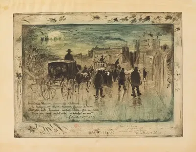Похоронная процессия на бульваре де Клиший by Феликс Илер Бюо, 1887 — digital art print download
