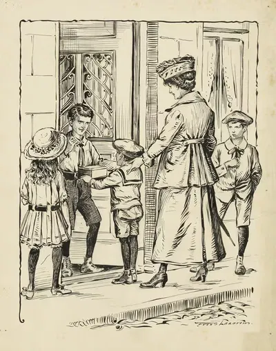 Йопи предлагает барабан у дверного проема by Франс Лазаром, 1916 — digital art print download