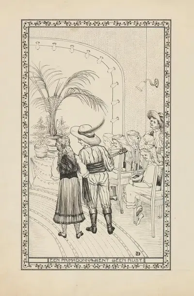 ОДНА ПРИМАДОННА НЕ ЗНАЕТ ПОКОЯ by Г. ван Дорн, 1909 — digital art print download