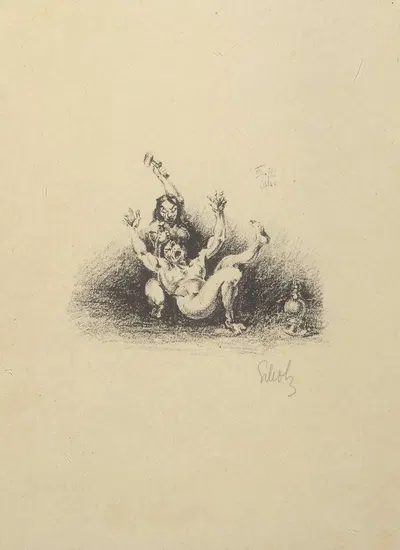 Изображение дерущейся пары by Георг Шольц, 1914 — digital art print download